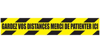 Tira señalizadora de distancia para el piso, en francés