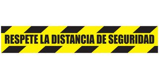 Tira señalizadora de distancia para el piso, en español