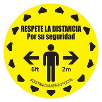 Círculo señalizador de distanciamiento social, en español