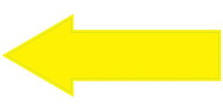 Señal de alerta, flecha mediana, amarilla